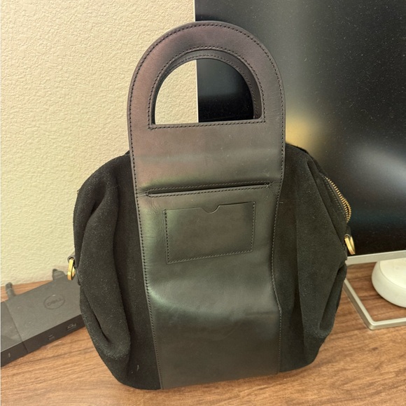 kate spade Handbags - Kate Spade Saturday Black Cutout Handle Tote Modern Minimalist Leather & Canvas